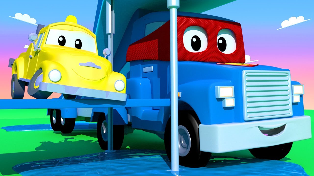 子供向けのトラックのアニメ ウォータースライドトラック カーシティー 子供向けトラックアニメ Truck For Kids Youtube