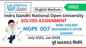MGPE 7 Solved Assignment 2023-24  | English |  by  |  Scholar GUY  |