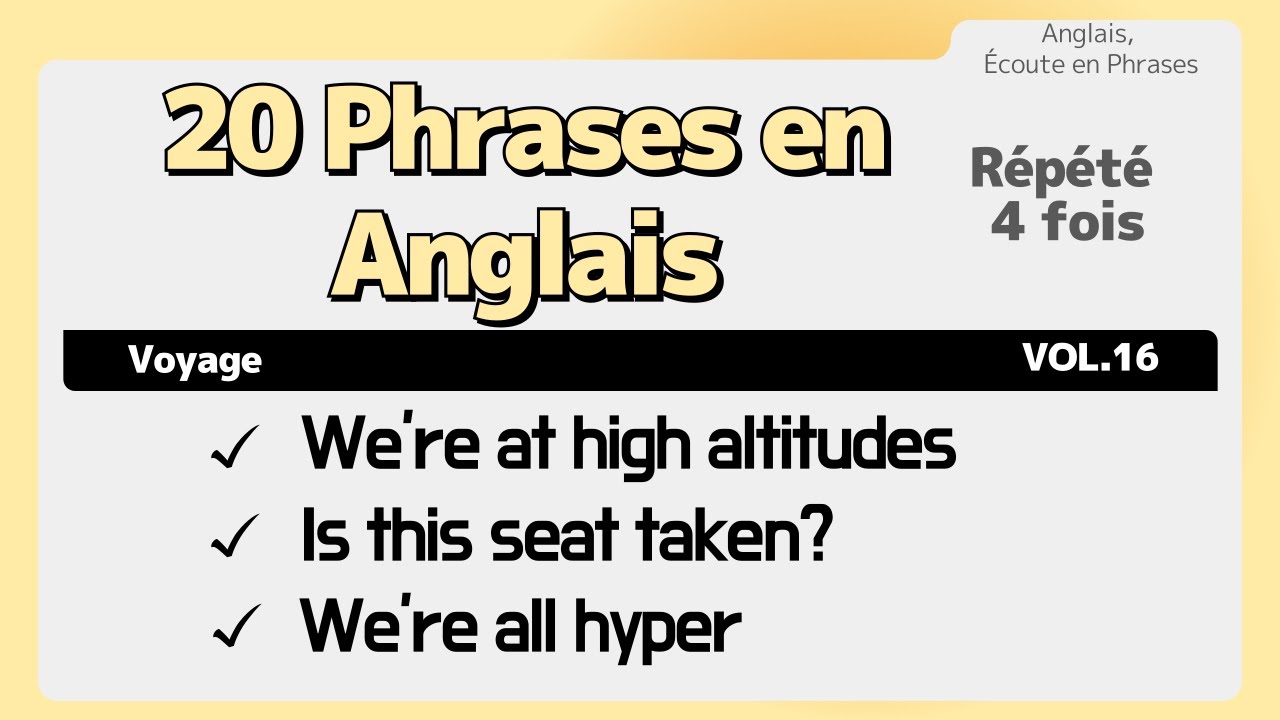 [Intermédiaire] 20 phrases essentielles en anglais pour voyager