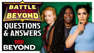 Battle for Beyond Post-Finale Q&A w/ Jasmine Bhullar, Aabria Iyengar & Josephine McAdam | D&D Beyond