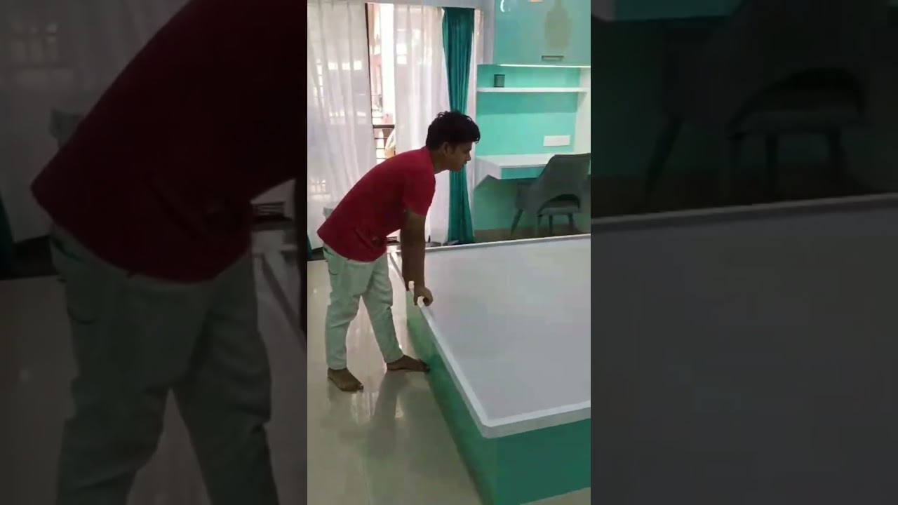 sliding wardrobe with acrylic finish interior  design 