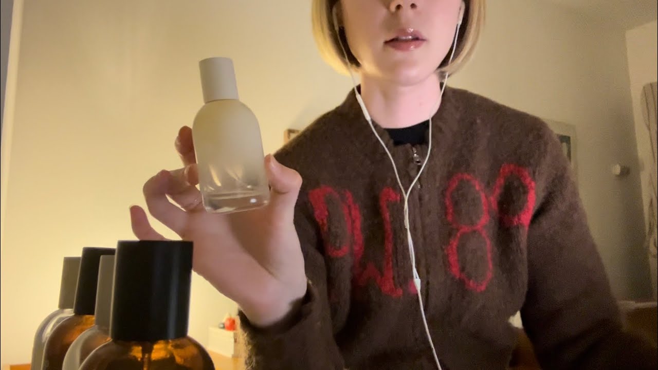 ASMR//Perfume Collection Le Labo, Glossier, Aesop & More (glass tapping, fabric sounds)