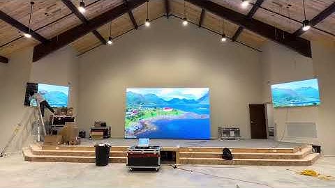 Wall mounted led displays, ground support led video wall. Local installation services in USA. 