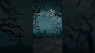 Vertical 9x16 Misty Graveyard Full Moon Bats Free 4K Halloween Motion Background Loop Video Sound FX screenshot 4