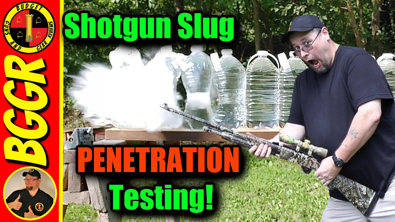 Shotgun Slug Test- Water Jug Penetration!