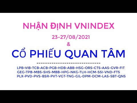 NO 61. NHẬN ĐỊNH VNINDEX 23-27/08/2021 & CỔ PHIẾU QUAN TÂM