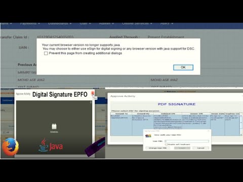 EPFO unified portal DSC KYC Approval Java Firefox error solved