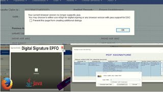 EPFO unified portal DSC KYC Approval Java Firefox error solved