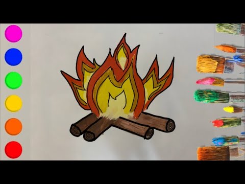 How to Draw Fire is easy and simple for kids/Как нарисовать огонь легко и просто для детей
