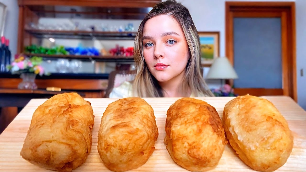 ASMR BOLINHOS DE BATATA DE CARNE MUKBANG BRASIL | CAMILE ASMR