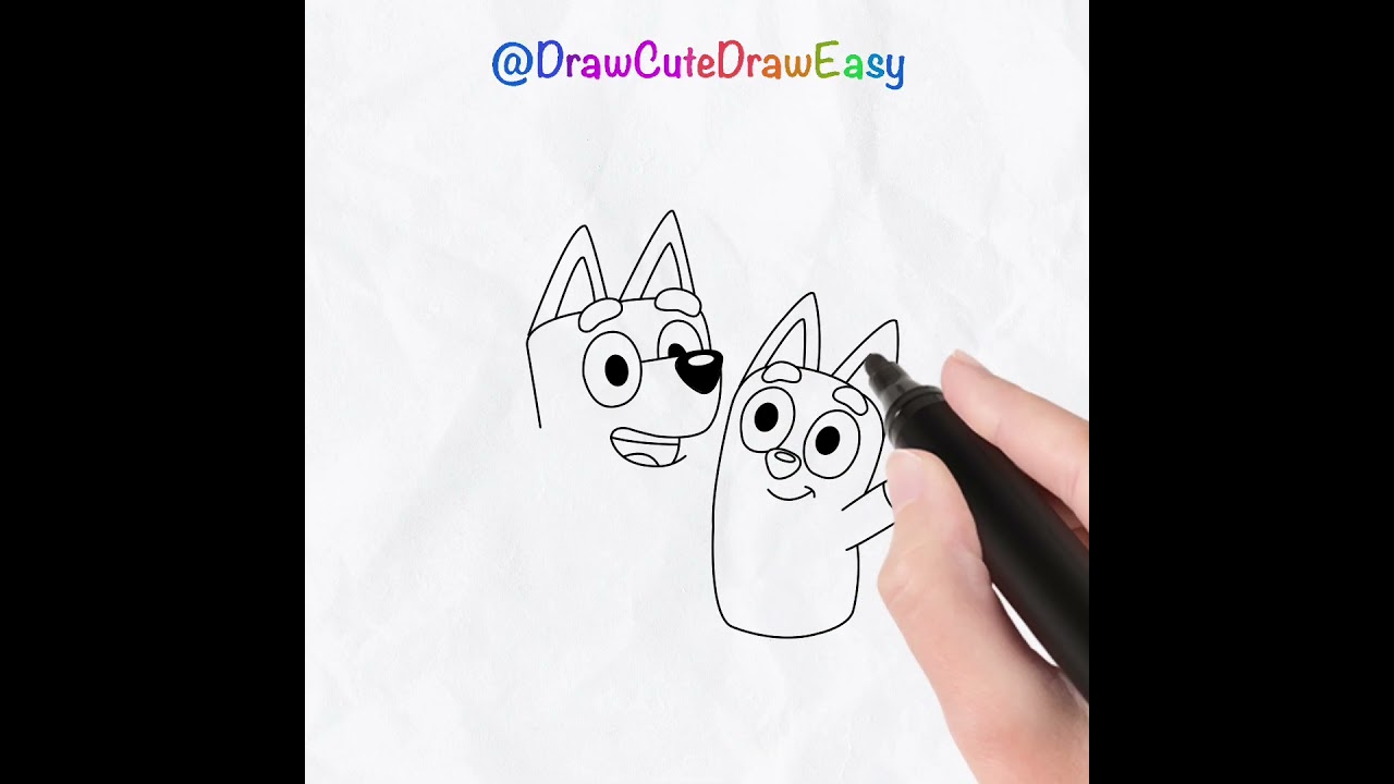 Drawing Bluey and Bingo 💙🧡🪁