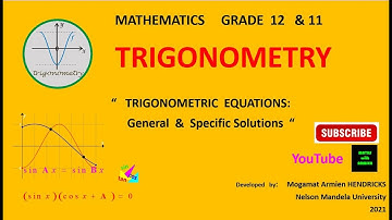 TRIGONOMETRIC EQUATIONS   Grade 12  & 11  Video