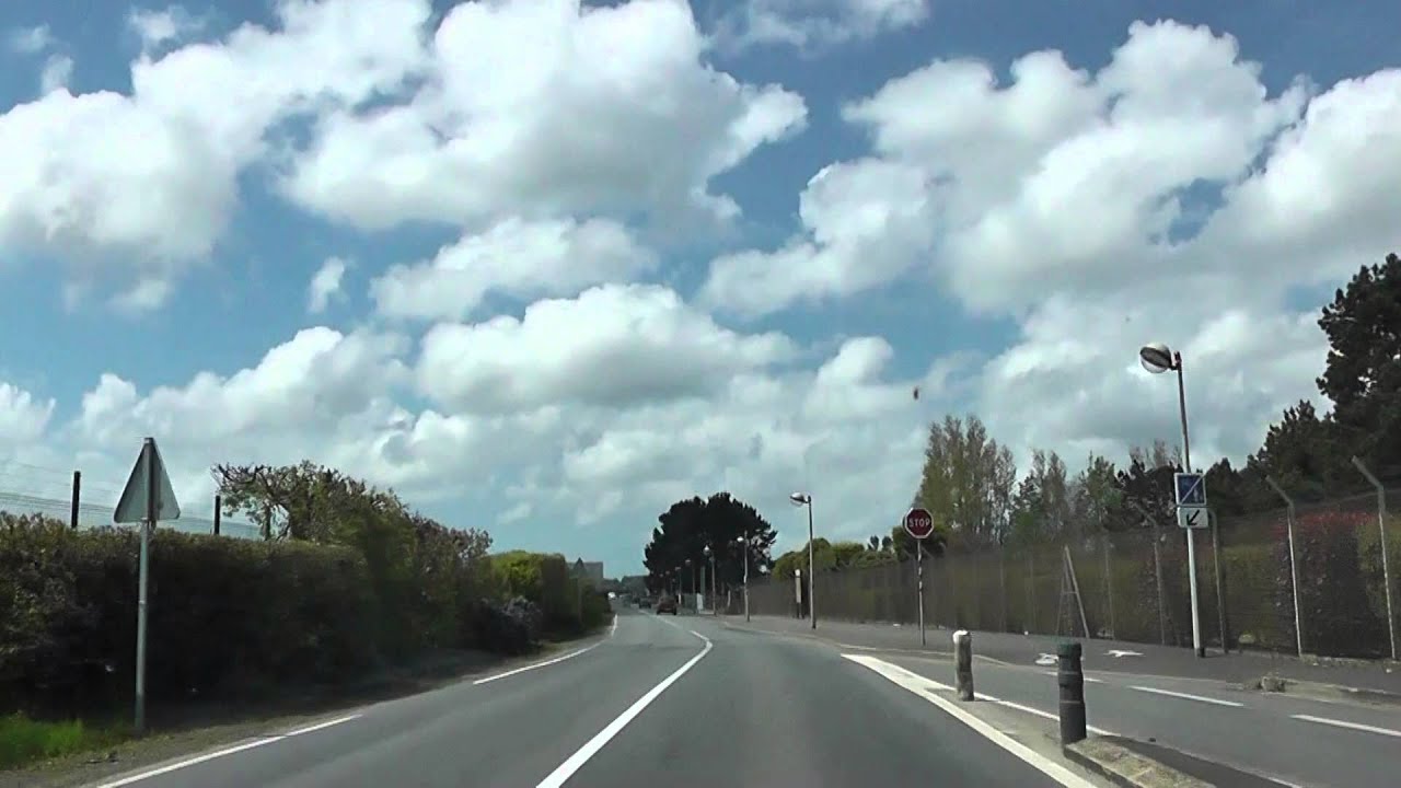 Driving On Rue Saint Pierre & Avenue Pierre Marzin, 22300 Lannion, Brittany, France 25th May 2013