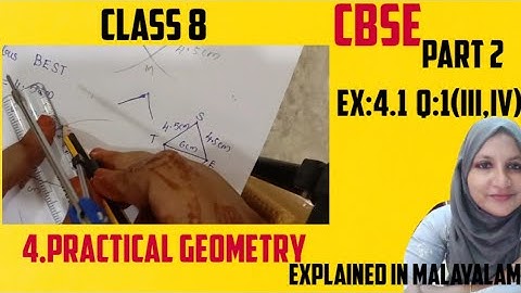 chapter 4 practical geometry Ex:4.1 q:1(iii,iv) CBSE maths class 8 in malayalam