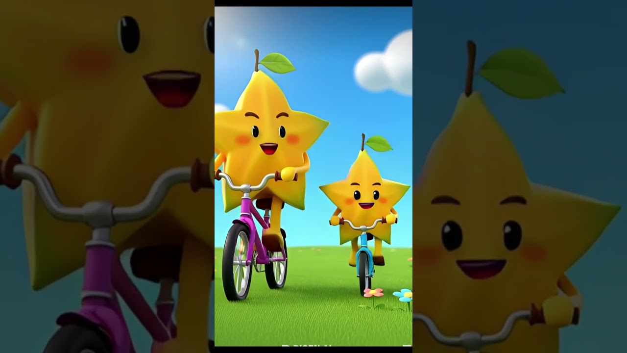 cute fruit character reading a bicycle।