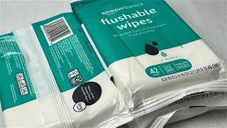 Amazon Basics Fragrance Free Flushable Adult Toilet Wipes