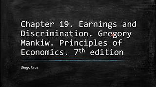Chapter 19  Quick Multiple Choice. Earnings and Discrimination.