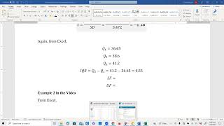 Elem Stats Lesson 28: Mean, Median, SD, Quartiles by Excel, IQR, Fences (Section 3.4 Problems 17-18)