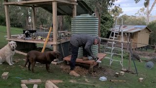 Chicken Coop Build - Add a Gutter and Water Tank to the Chicken Coop - Urban Garden Build