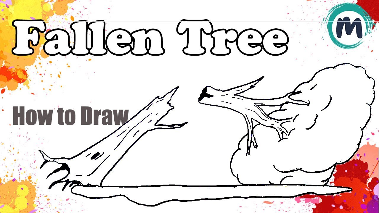 Fallen Tree Draw How to Draw Fallen Tree - YouTube