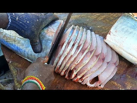 Amazing Seer Fish Cutting Skills/Expert Cutting Seer Fish In Kasimedu Fish