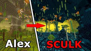 What Happen if you Infect Alex's Cave with the Sculk Horde mod?