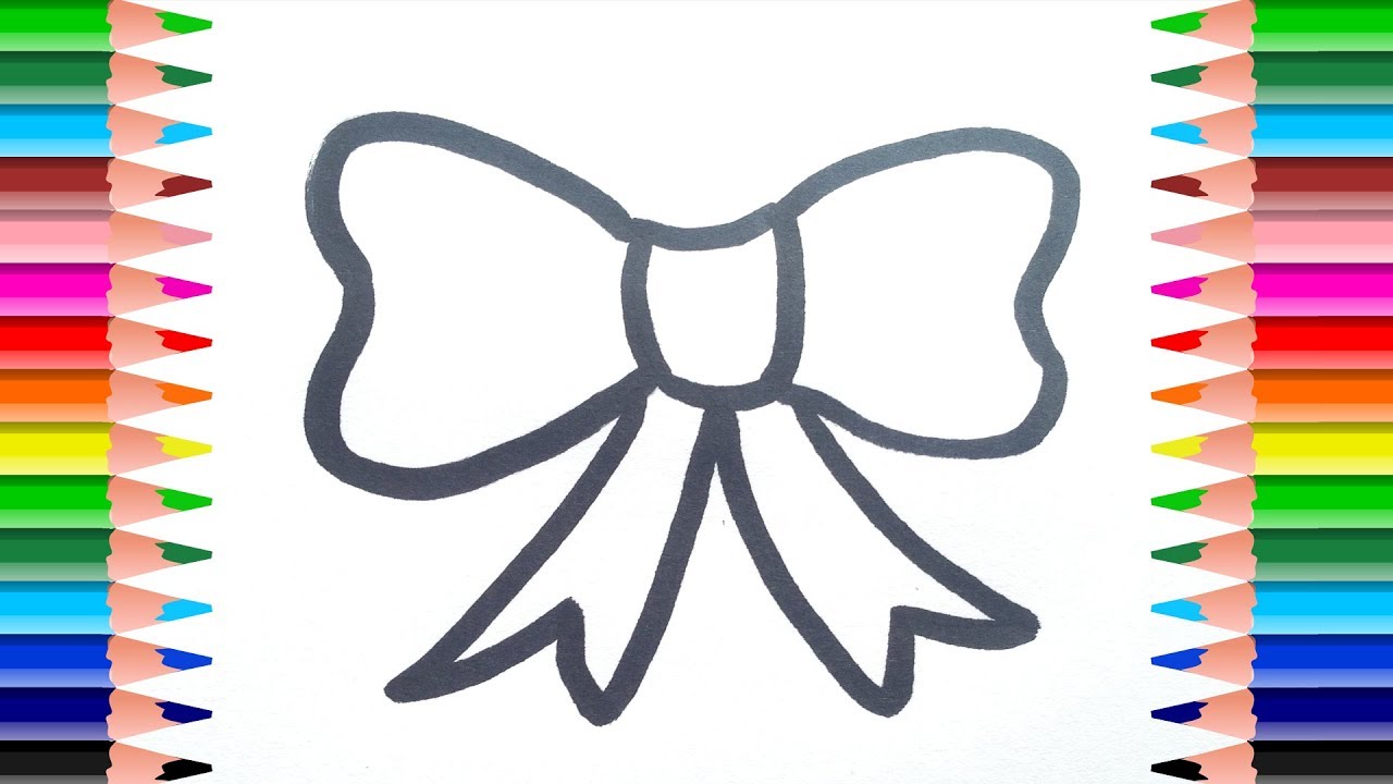 How to Draw Cute Bow for kids. Coloring Pages and Drawings for Baby ...