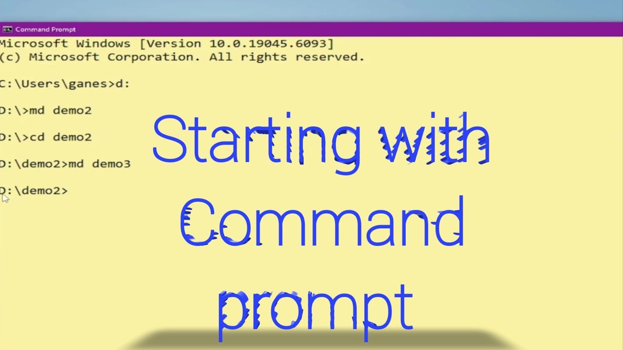 1 - Starting with command prompt | Basic DOS Commands | create ...