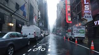 المشي تحت المطر في نيويورك مدينة مانهاتن الامريكية في زمن الكورونا (فيديو مريح للاعصاب )