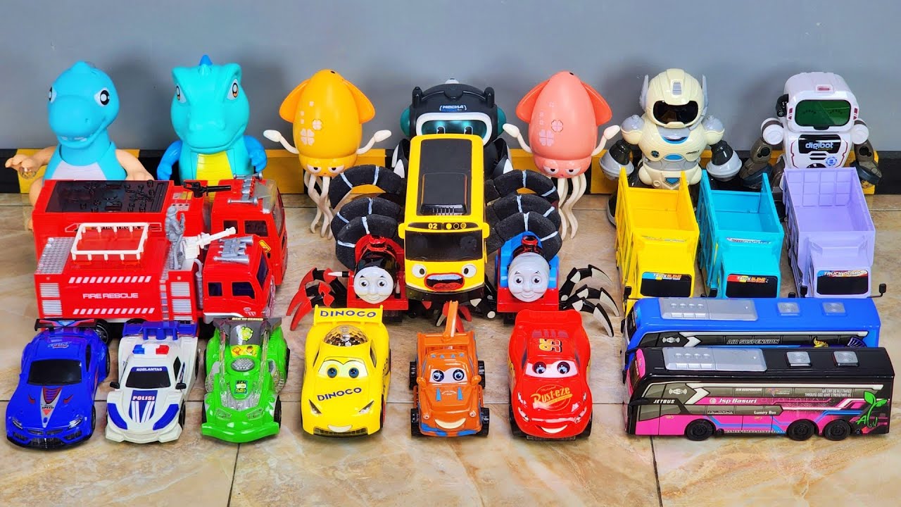 Pasukan Choo Choo Charles Thomas Exe Lightning Mcqueen Bus Tayo Robot Gurita Cumi Dinosaurs Car Toys