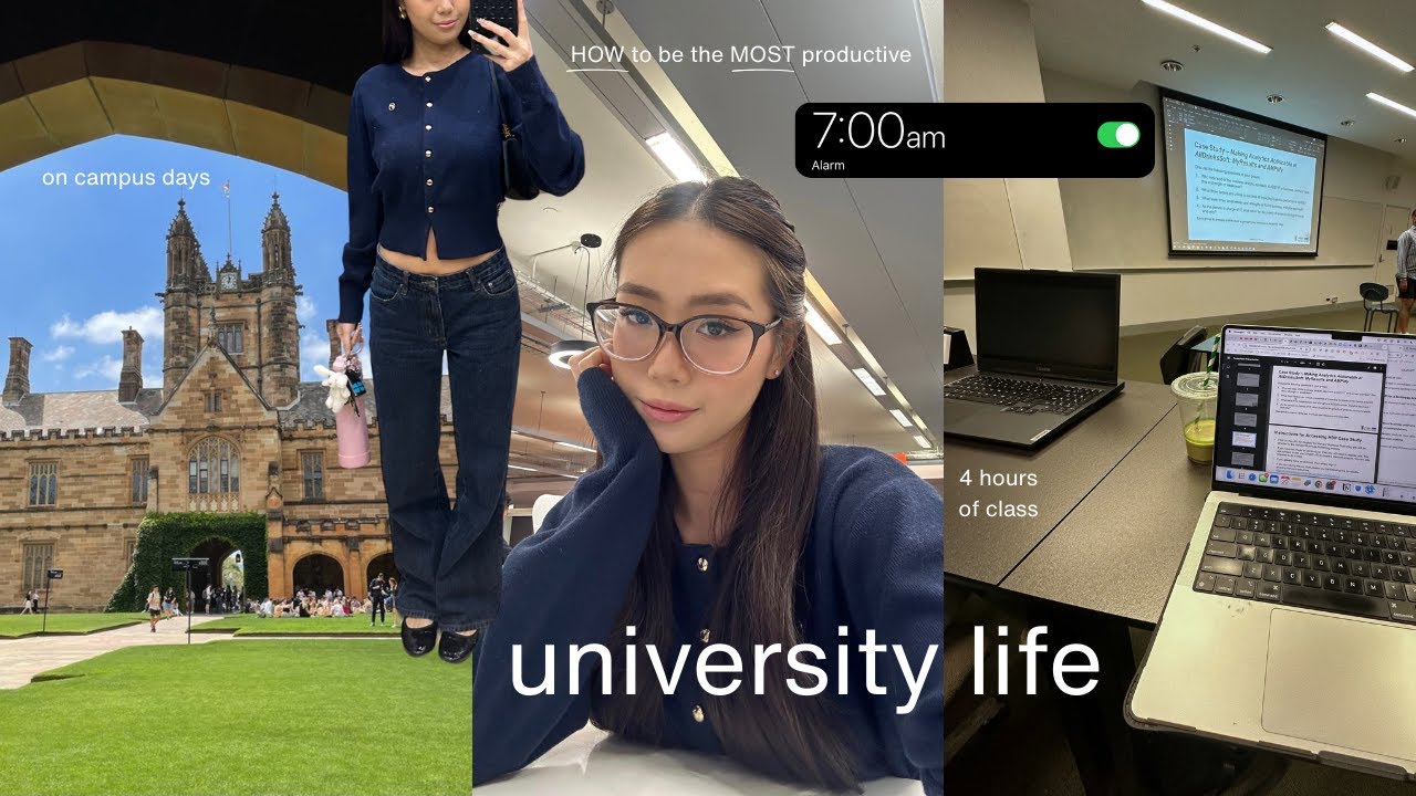 productive days at university 👩🏻‍🎓7AM morning routine, final year, grwm for 4 hours of class