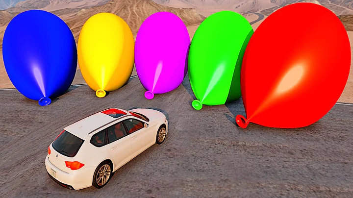 Cars Popping Giant Balloons With Surprise Inside - BeamNG.drive