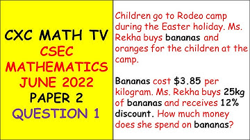 CSEC MATHEMATICS|JUNE 2022 QUESTION 1|Consumer Arithmetic and Computation and Number Theory