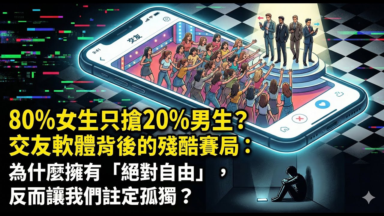 80%女生只搶20%男生？交友軟體背後的殘酷賽局：為什麼擁有「絕對自由」，反而讓我們註定孤獨？