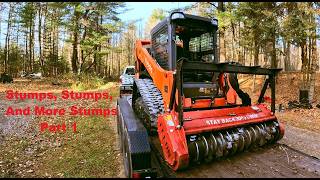 Stumps, Stumps and More Stumps Part 1 #forest #mulching #kubota #landclearing #tractor #tree #trump