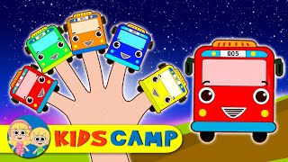 Wheels On The Bus Finger Family + More Nursery Rhymes And Kids Songs by KidsCamp