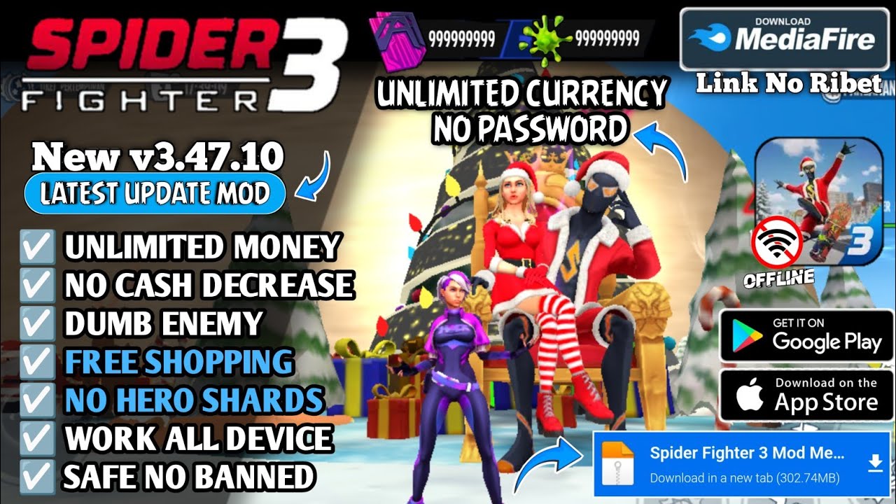 Spider Fighter 3 Mod Menu v3.47.10 New 2025 - Unlimited Money Free Shopping & No Password