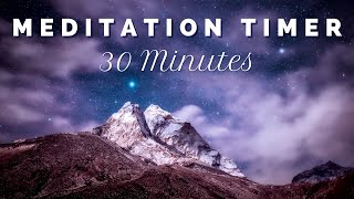 30 Minute Meditation Timer - Snowy Mountain at Night