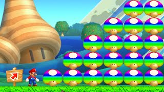 Can Mario Collect 999 Rainbow Giga Mushrooms in New Super Mario Bros. U?