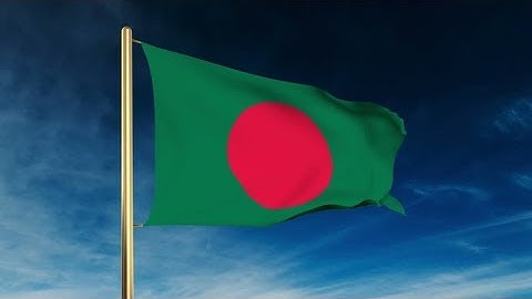 4K Bangladesh flag slider style. Waving in the wind with cloud background animation Stock video