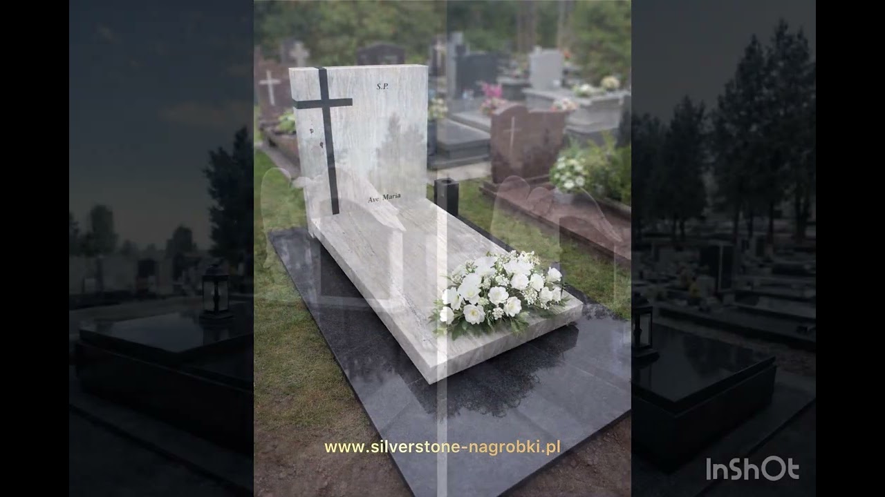 Silverstone nowoczesne nagrobki , minimalistyczne pomniki , grani , marmur , witraż . Zielona Góra 