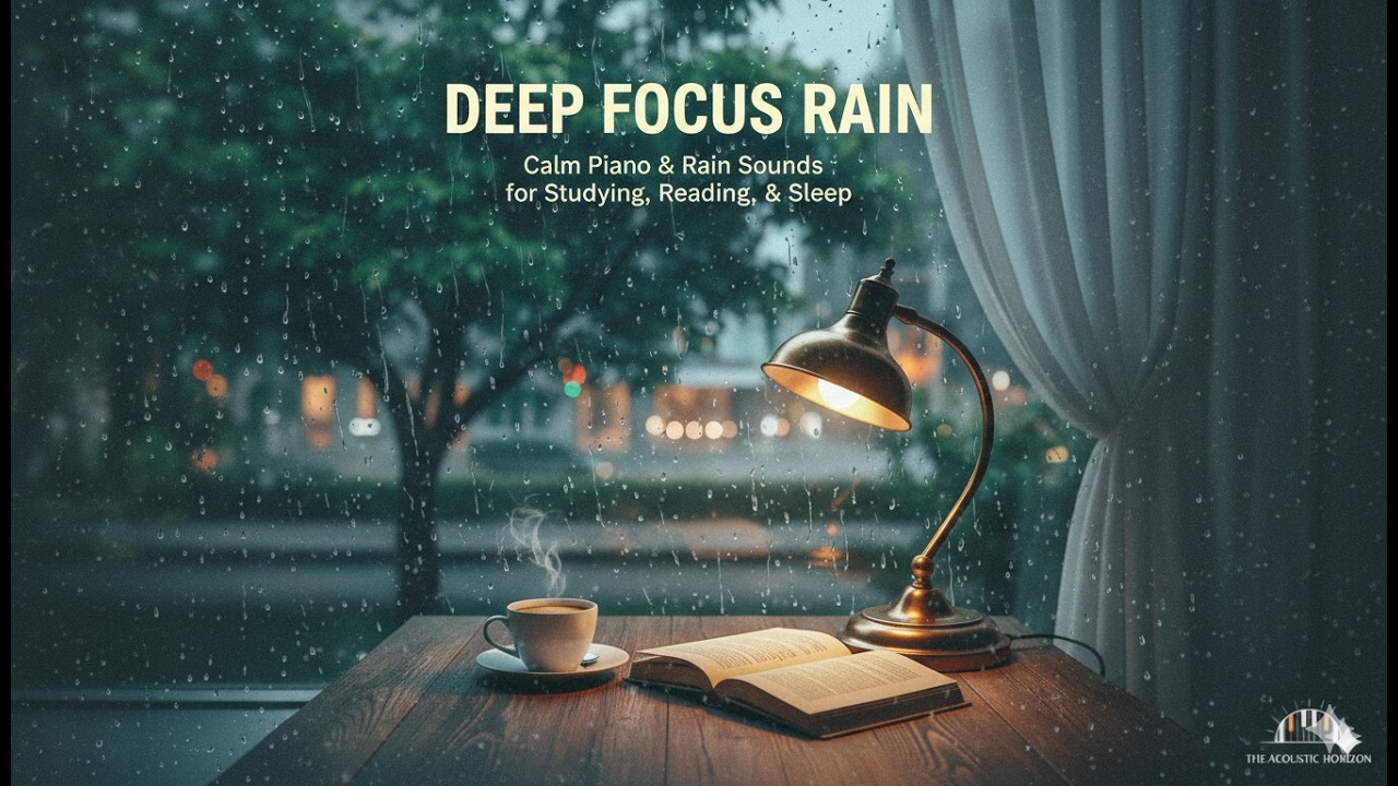 Deep Focus Rain | Cozy Study Ambience - Calm Piano & Rain Sounds for Productivity