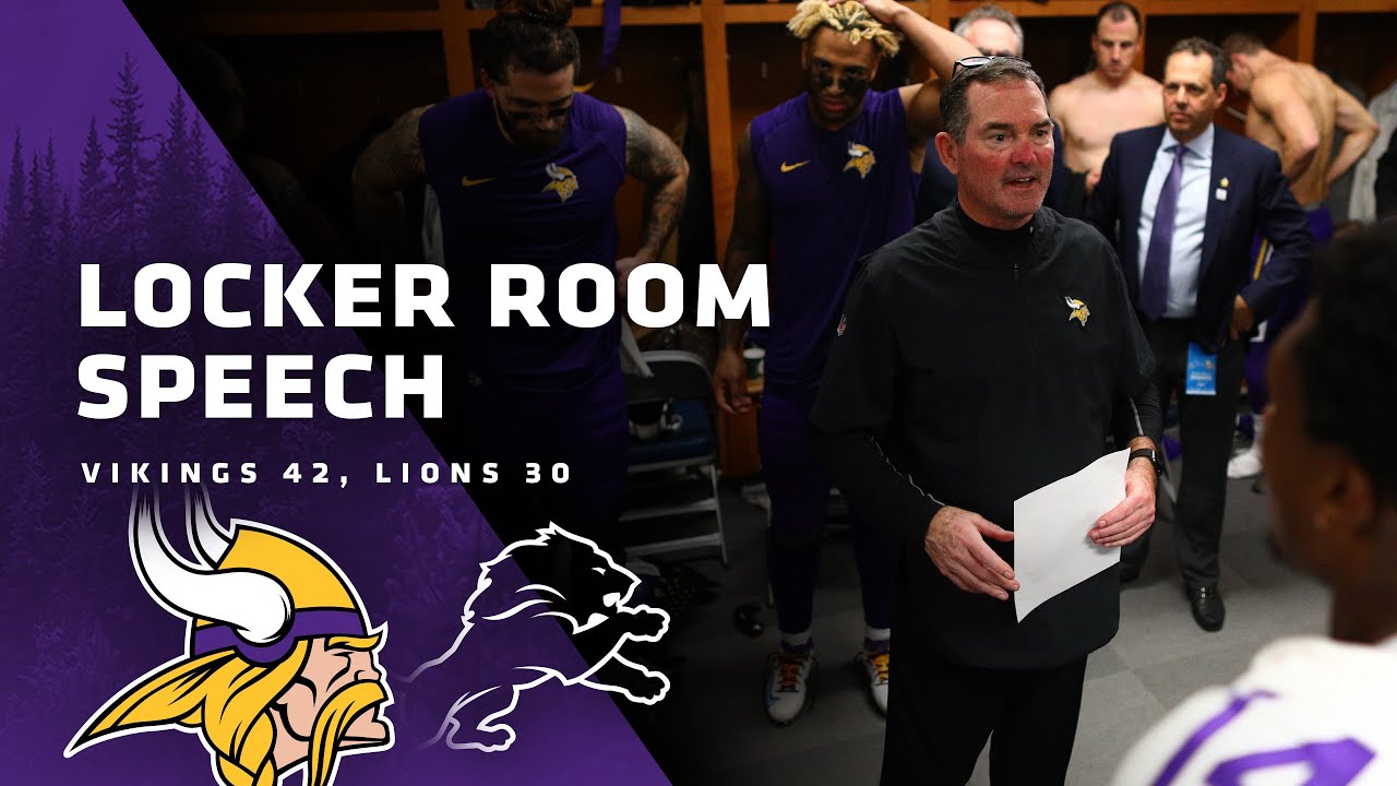 Mike Zimmer Gives Locker Room Speech After Win Over Detroit Lions, Awards Game Ball To Kirk Cousins