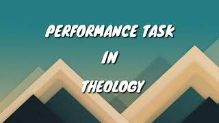 My Performance Task in Theology💛💛💛