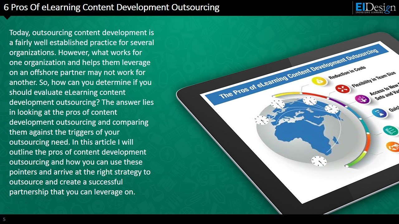 6 Pros Of eLearning Content Development Outsourcing - YouTube