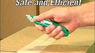 How to use the S4S Guarded Safety Knife for cutting tape and boxes