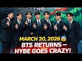 OFFICIAL BTS COMEBACK MARCH 20 2026 HYBE STOCKS IMMEDIATELY SKYROCKET