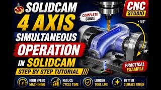 58_SolidCAM 4 Axis Simultaneous Operation | Complete Step-by-Step Tutorial
