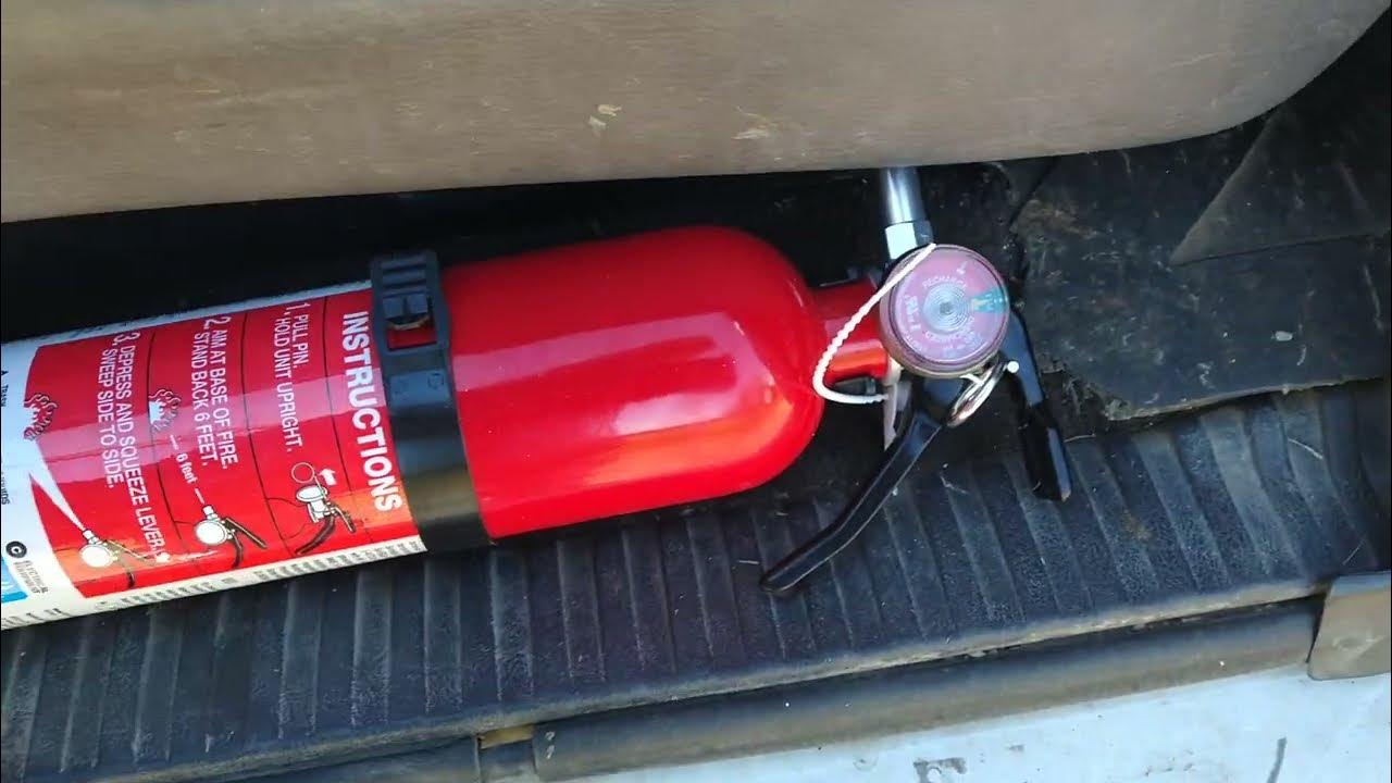 Keep fire extinguishers and Emergency equipment handy in your vehicle at all times. safetyfirst
