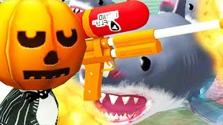 PUMPKIN HEAD BURNS SHARKS FOR HALLOWEEN! - Amazing Frog - Part 123 | Pungence